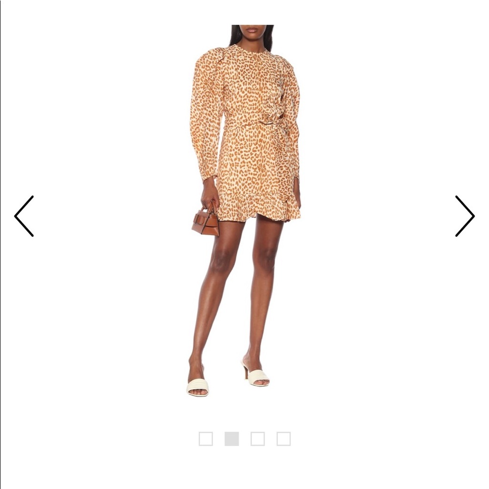 ULLA JOHNSON ROSARIO CHEETAH RUFFLE DRESS - Picture 2 of 4